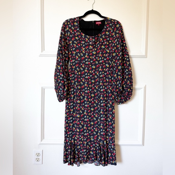 Staud Demi Mushroom Lara Midi Dress - Picture 2 of 8